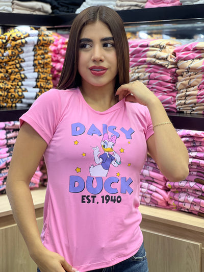 camisetarosa para dama manga corta - Daky Duck