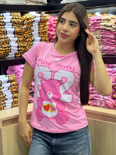 camiseta rosa para dama manga corta - Care Bears