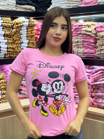 camiseta rosa para dama manga corta - Disney