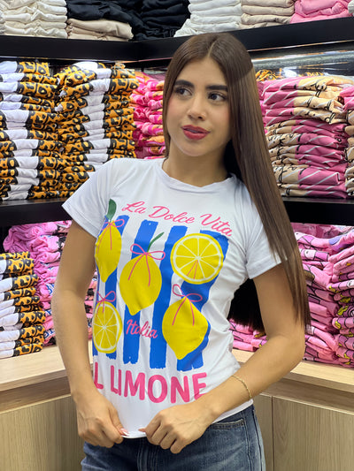 camiseta blanca para dama manga corta - La dolce vitta