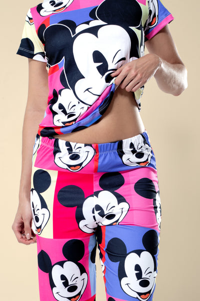 Pijama para mujer Mickey Estampados Varios - Pantalón + Camisa